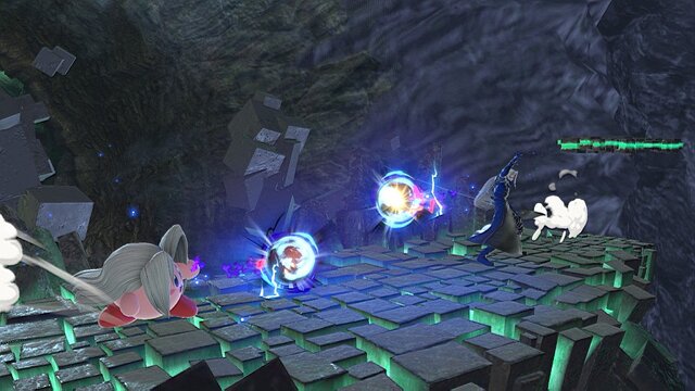 『スマブラSP』セフィロスを吸い込んだカービィは“かわイケメン”!? 3段階のフレアを使いこなし、後ろ髪もなびく！ 丸いのに鋭角的な姿を激写