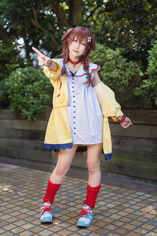 戌神ころね コスプレ衣装 ウィッグ、しっぽつき-