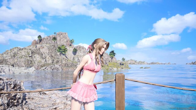 『FF7 リバース』の「水着エアリス」から目が離せない！ 柔肌MAXな“トップス＆ミニスカ”と“お嬢様”なパレオ、あなたはどっち！？