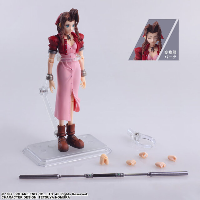 美しく祈る姿も完全再現！オリジナル版『FF7』よりエアリスのアクションフィギュアが再販決定―ロッドを持つ凛々しいポージングもできる