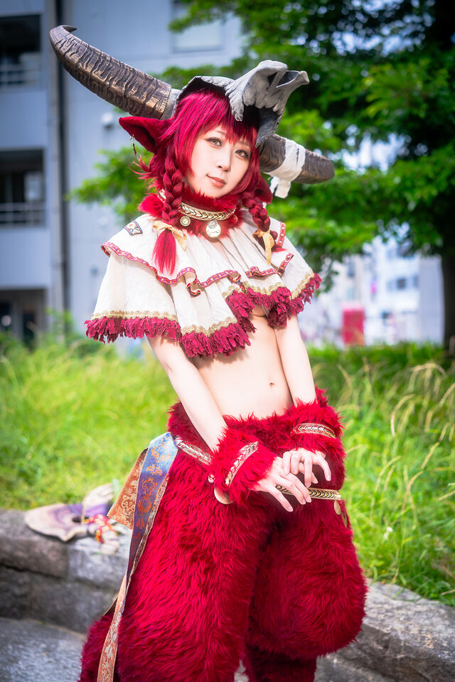 オリジナル赤ケモノちゃん／五月うさぎ（X：@n_h_molding）