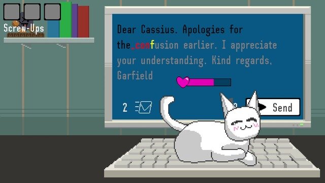 助けて!猫がキーボードの上に…タイピングゲーム『Keyboard Catastrophe』無料リリース。やきもちペットと格闘しながらメール作業