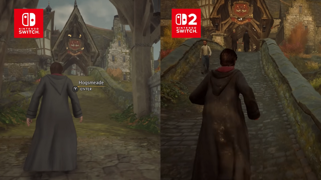 『ホグワーツ・レガシー』スイッチ2版とスイッチ版の比較動画。グラフィック向上だけでなくエリア間ロードもなくなる