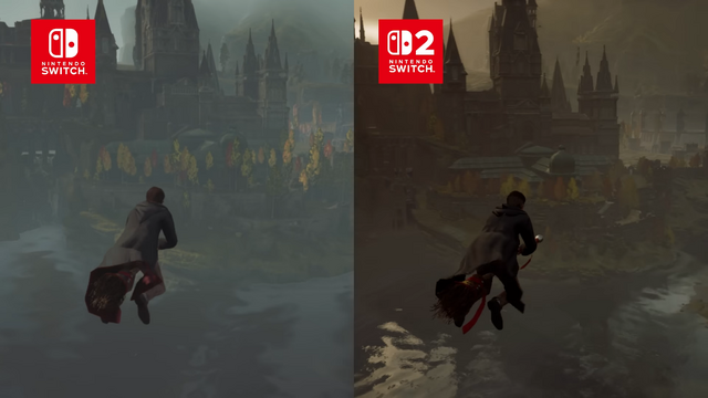 『ホグワーツ・レガシー』スイッチ2版とスイッチ版の比較動画。グラフィック向上だけでなくエリア間ロードもなくなる