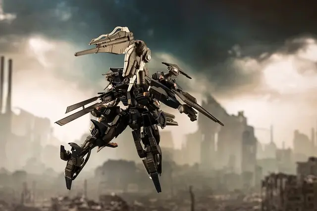 『ARMORED CORE 4』“烏殺し”の異名を持つ「オルレア」プラモデルがクール！鮮烈な登場シーンを再現、差し替えにより二刀流も
