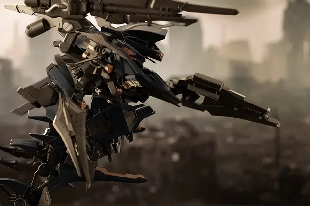 『ARMORED CORE 4』“烏殺し”の異名を持つ「オルレア」プラモデルがクール！鮮烈な登場シーンを再現、差し替えにより二刀流も