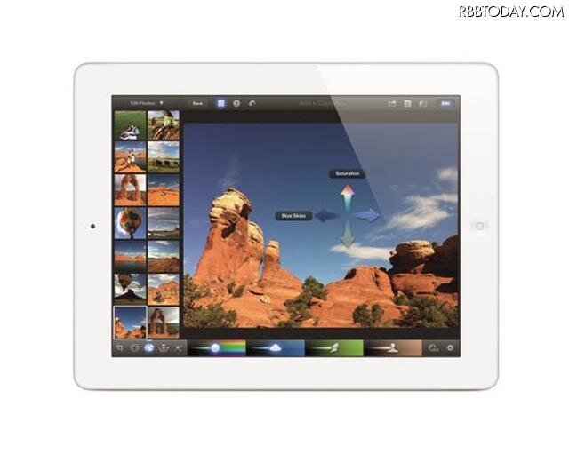 アプリ「iPhoto for iPad」の画面