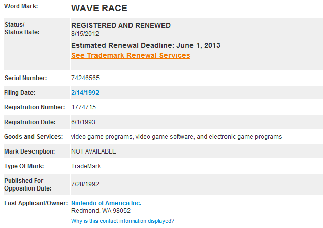 Wii Uのローンチタイトルとして登場か？任天堂が『ウェーブレース』の商標を更新