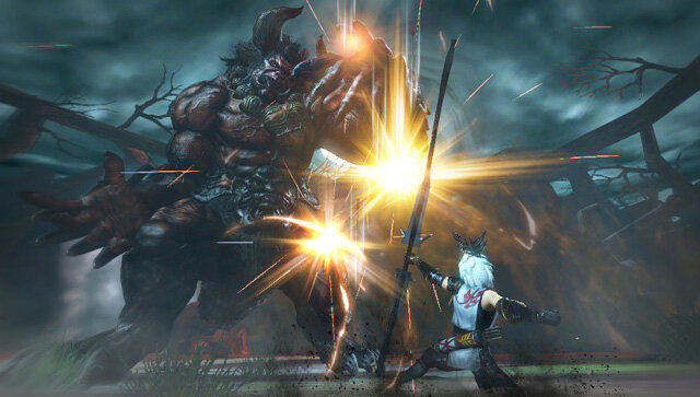 PS Vita実機画面：ボス鬼「ゴウエンマ」戦 弓戦闘