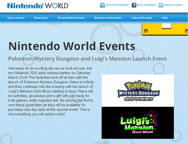 Nintendo World Storeで『ポケモン不思議のダンジョン』『ルイージマンション2』ロンチイベントが同日開催