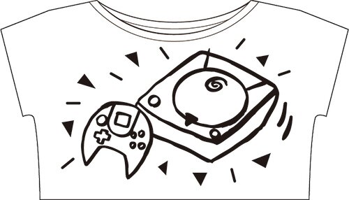 「Segakawaii」ショート丈Tシャツ（手書き柄）