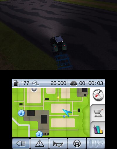 畑一面を耕し終わったころには深夜。ヘッドライトのON/OFFも可能なリアリティがここにある！　よし・・次は種蒔きだ・・・