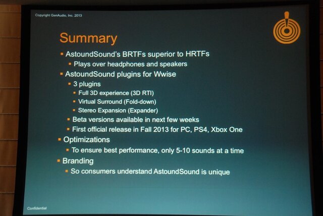 【GTMF2013】ゲームオーディオもいよいよ「2D」から「3D」の時代！？　AstoundSound for Gamingの威力