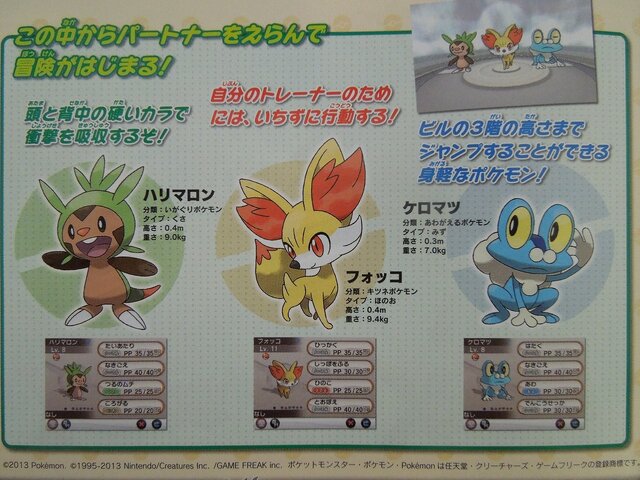 『ポケットモンスターX・Y』新ポケモンの詳細をチラシでチェック（訂正）