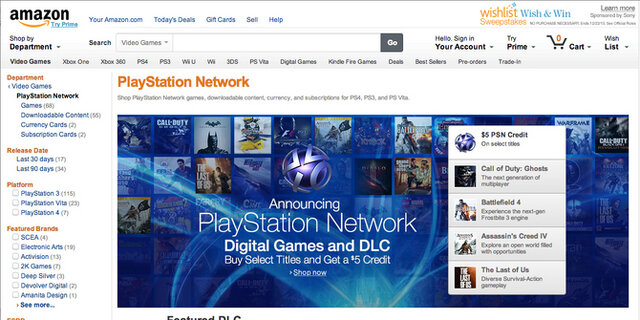 米AmazonがPSNストアをオープン、2作品購入するともう1作品付いてくるキャンペーンも展開