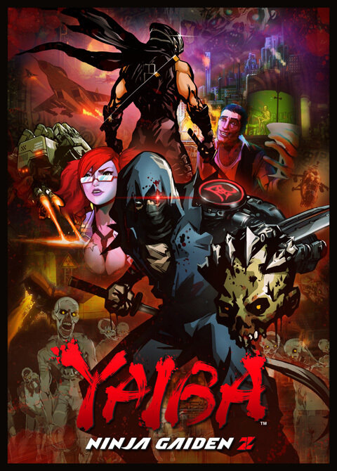 B級映画ポスター風の『YAIBA』キービジュアル。独自のアート、際立ったキャラクター、そして、多様なゾンビ達…。ゲームの世界観を余す所なく伝えてくれる。