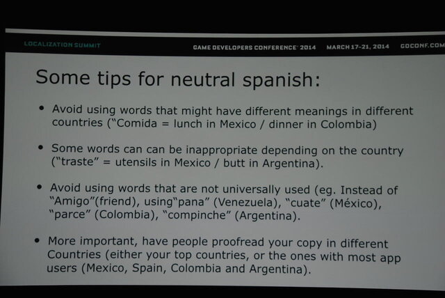 【GDC 2014】「中南米は一つ！」は幻想！？知られざるスペイン語圏のローカライズ事情