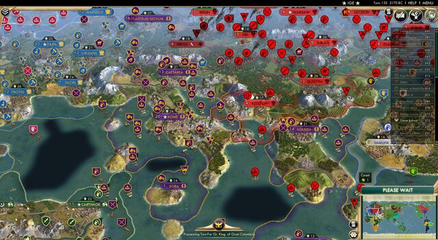 人気ストラテジー『Civilization V』全員AIで42人対戦してみた…もはや「人類の歴史シミュレーター」