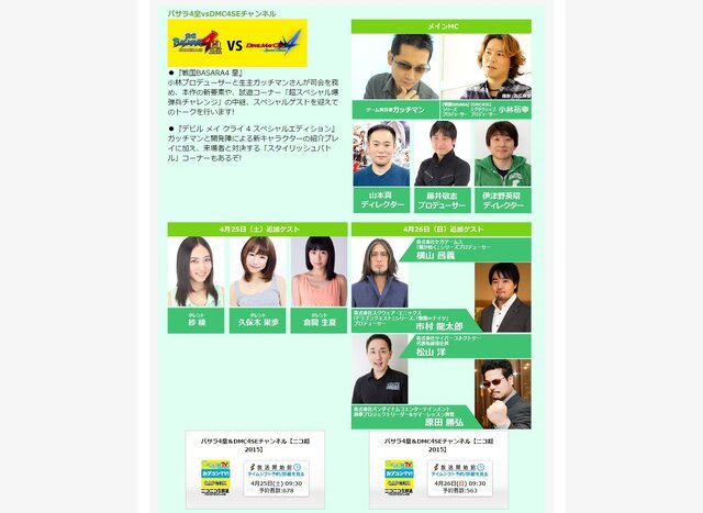 何が起こるの…カプコン「ニコ超2015」ステージにセガ横山氏、スクエニ市村氏、バンナム原田氏、CC2松山氏が出演