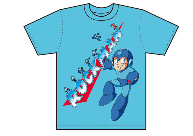 ロックマン Tシャツ メインロゴ-青