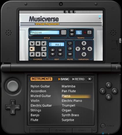 3DS向け作曲ソフト『Musicverse バーチャル キーボード』3月2日配信 ― 曲はQRコードとして生成、Miiverseで共有することも