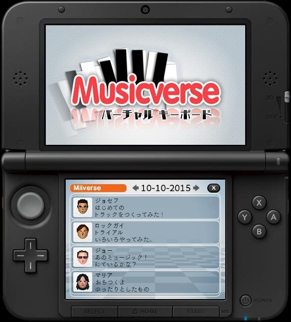 3DS向け作曲ソフト『Musicverse バーチャル キーボード』3月2日配信 ― 曲はQRコードとして生成、Miiverseで共有することも