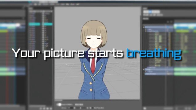 2dイラストを360度動かす Live2d Euclid 映像公開 女の子が近づき 手を伸ばし 覗き込む インサイド