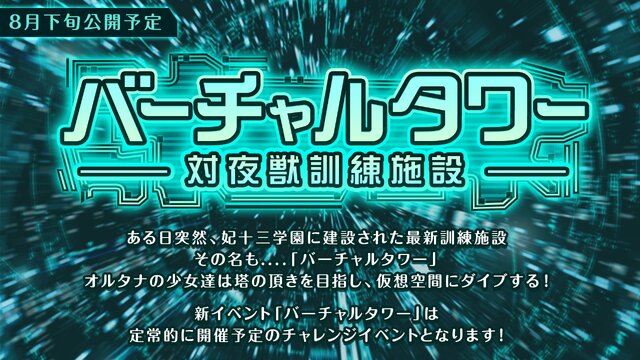 『オルタナティブガールズ』ニコ生情報まとめ、「VRラウンジ」「バーチャルタワー」は8月下旬実装！