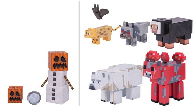 マインクラフト スノーゴーレム 動物6体のアクションフィギュアが12