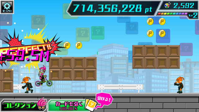 iOS/Android『仮面ライダーエグゼイド×チャリ走』配信開始、ノーコンティニューで無限に走れ！