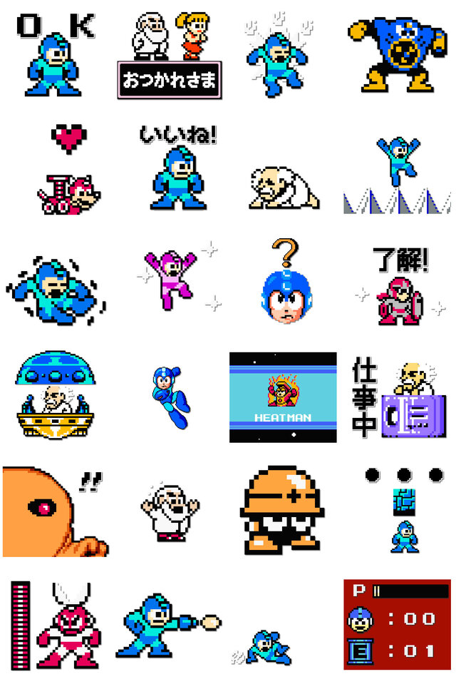 ロックマン ドット サウンドlineスタンプが配信開始 ティウンティウン やワイリーの土下座も再現 2枚目の写真 画像 インサイド