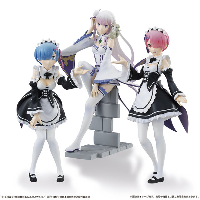 「Re:ゼロ」ヒロイン3人がセットでフィギュアに！ エミリアと双子メイドがオリジナルデザインで登場