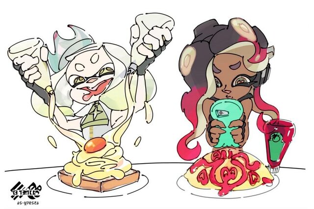 『スプラトゥーン2』テンタクルズを描くフェスイラスト公開─食欲全開なヒメとハートをちらすイイダ、どっちも可愛い！