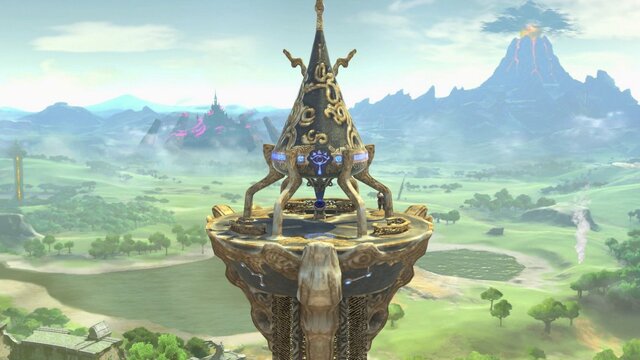 『ゼルダの伝説 BotW』の冒険が蘇る！ 『スマブラSP』見晴らし抜群の「始まりの塔」ステージ─試合を見つめる“あの人物”も