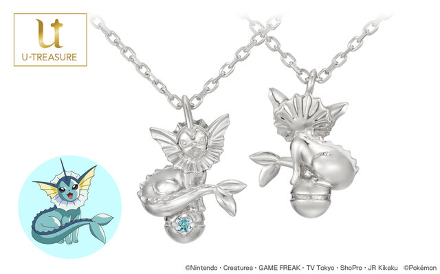 ポケモン シャワーズのネックレスを8月24日発売 みずタイプにちなんだアクアマリンが輝く インサイド