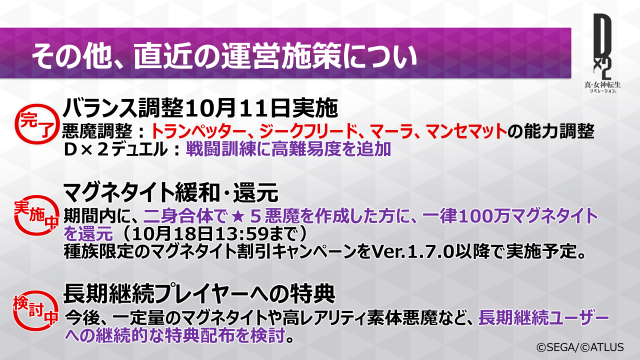 『Ｄ×２ 真・女神転生リベレーション』「ファクション」を活かした新イベントの開催や次回アップデート内容が公開！【セガステーション10月版まとめ】