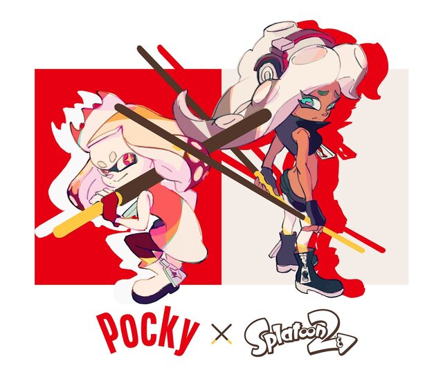 スプラトゥーン2 ポッキーを静かに構えるヒメとイイダが最高にクール 新たなフェスイラストが公開に 1枚目の写真 画像 インサイド