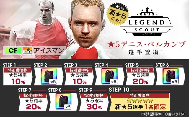 『サカつくRTW』★5「デニス・ベルカンプ」選手が登場する“LEGEND SCOUT”＆“SUPER WORLD CLUB CUP 9th”開催中！