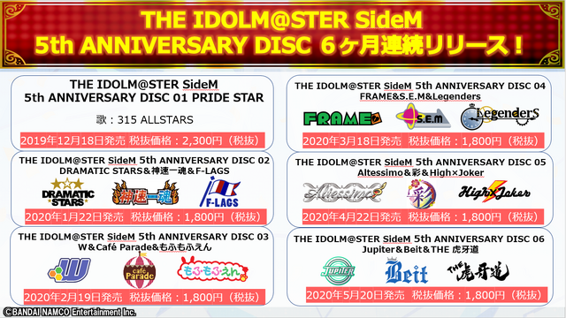 『アイドルマスター SideM』5th単独ドームライブ/新アニバCDシリーズ/ゲーム内情報など市原イベント告知まとめ