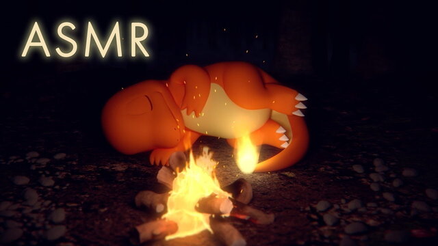 『ポケモン』がASMR動画「焚き火の音」とコラボ！安心して眠るヒトカゲが最高の癒しをお届け
