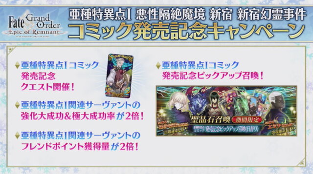 『FGO』セイバーオルタに新宿霊衣、モーションリニューアル、強化クエスト追加！「亜種特異点I コミック発売記念キャンペーン」開催決定