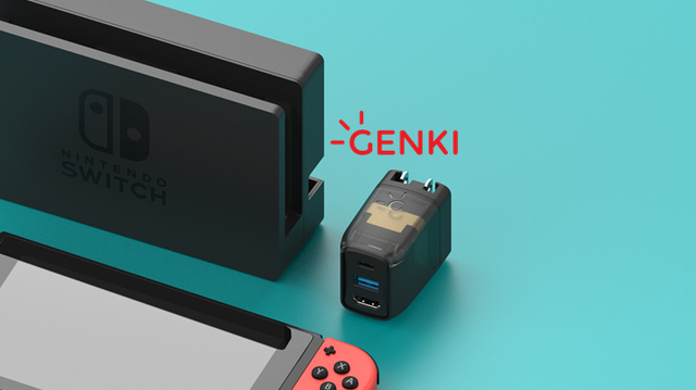 従来のニンテンドースイッチ ドックを約1 10サイズに小型化 急速充電や映像音声出力にも対応した Genki Dock ゲンキドック がmakuakeに登場 インサイド