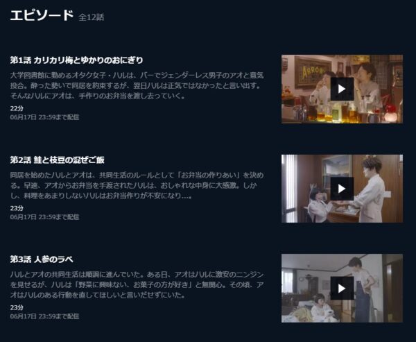 ドラマ ハルとアオのお弁当箱 無料動画配信