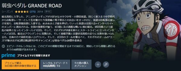 アニメ 弱虫ペダル GRANDE ROAD（2期） 無料動画配信