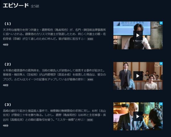ドラマ 正義の天秤 無料動画配信