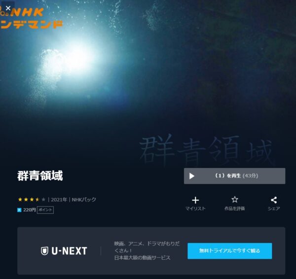 ドラマ 群青領域 無料動画配信