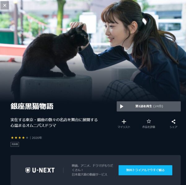 ドラマ 銀座黒猫物語 無料動画配信