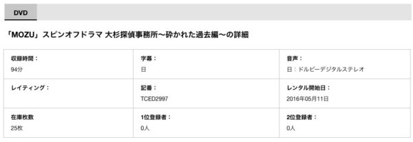 ドラマ MOZUスピンオフ大杉探偵事務所～砕かれた過去編 無料動画配信