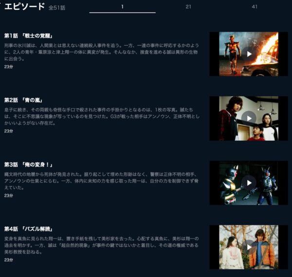 ドラマ 仮面ライダーアギト 無料動画配信
