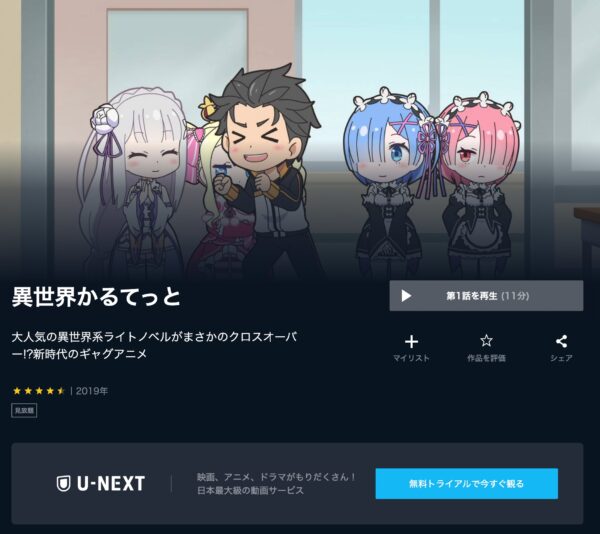 アニメ　異世界かるてっと（1期・2期）　無料動画配信